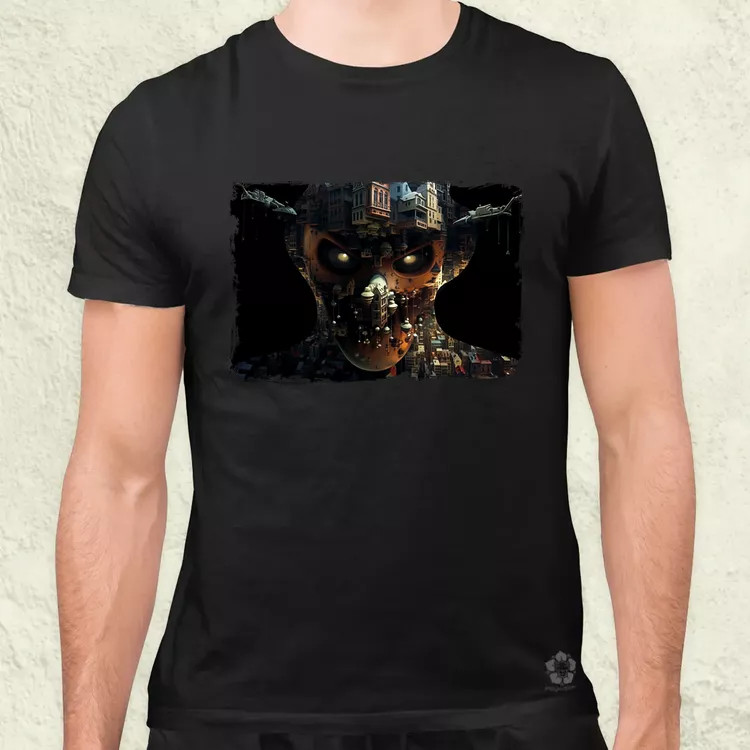 Pareidolia Freddy Krueger város fantázia v5 férfi póló