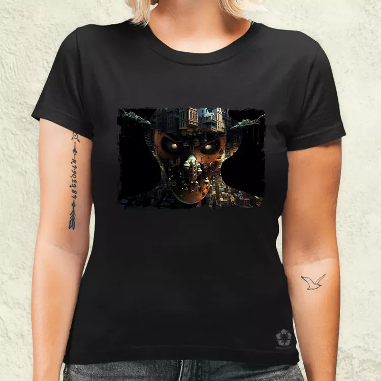 Pareidolia Freddy Krueger város fantázia v5 női póló