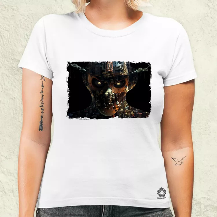 Pareidolia Freddy Krueger város fantázia v5 női póló