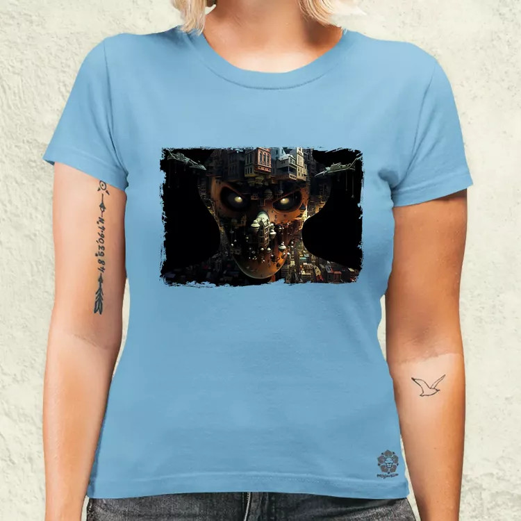 Pareidolia Freddy Krueger város fantázia v5 női póló
