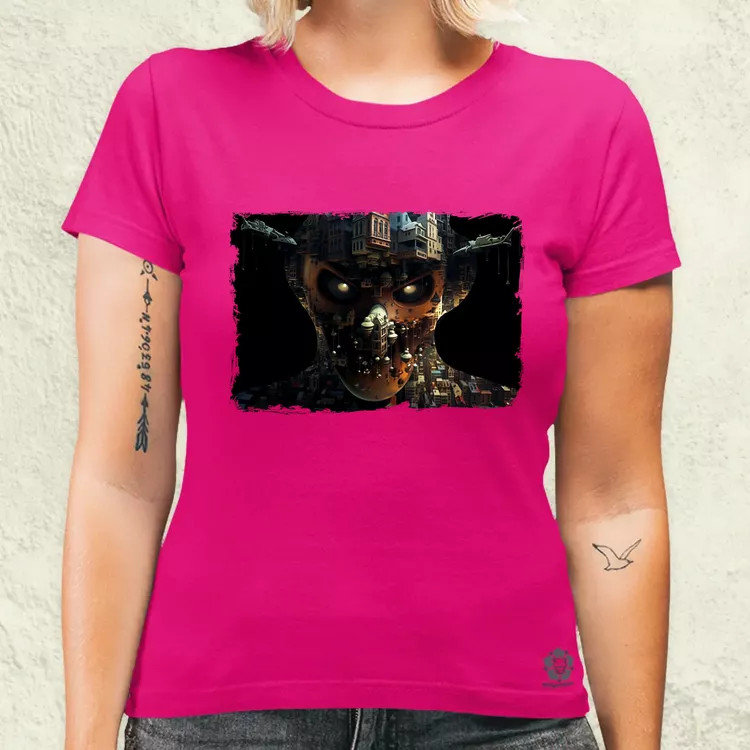 Pareidolia Freddy Krueger város fantázia v5 női póló