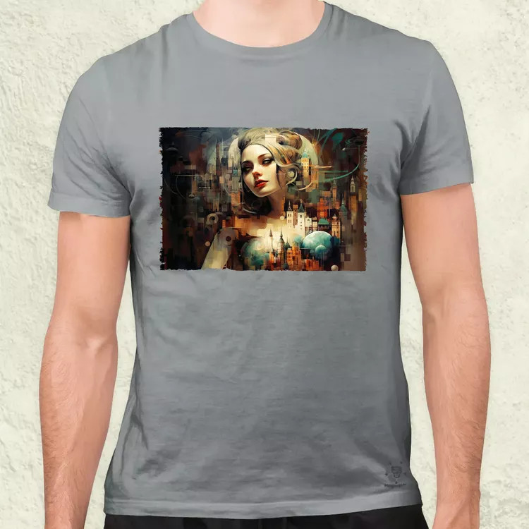 Pareidolia Harley Quinn város fantázia férfi póló