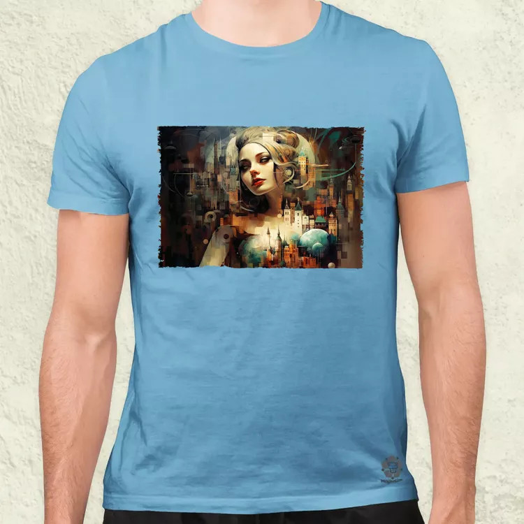 Pareidolia Harley Quinn város fantázia férfi póló