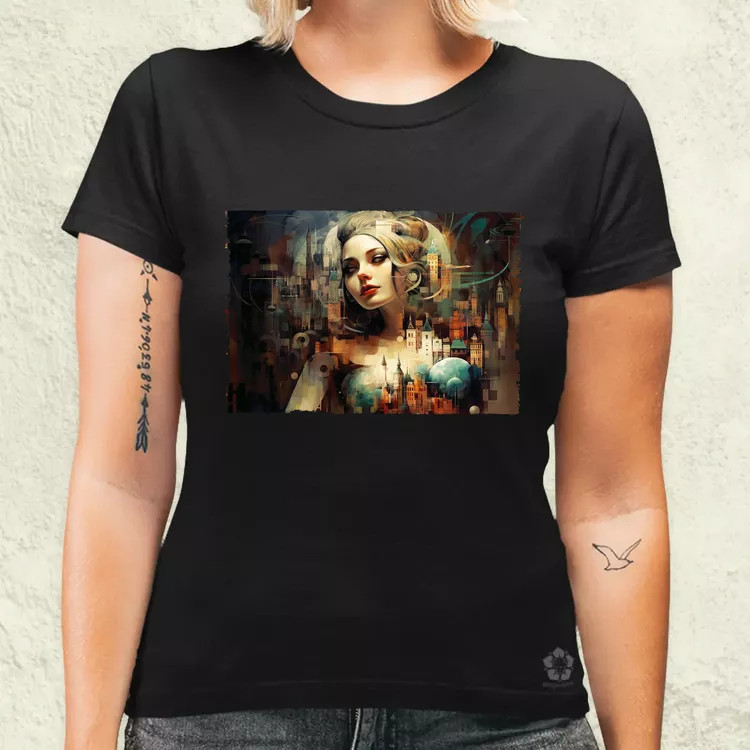 Pareidolia Harley Quinn város fantázia női póló