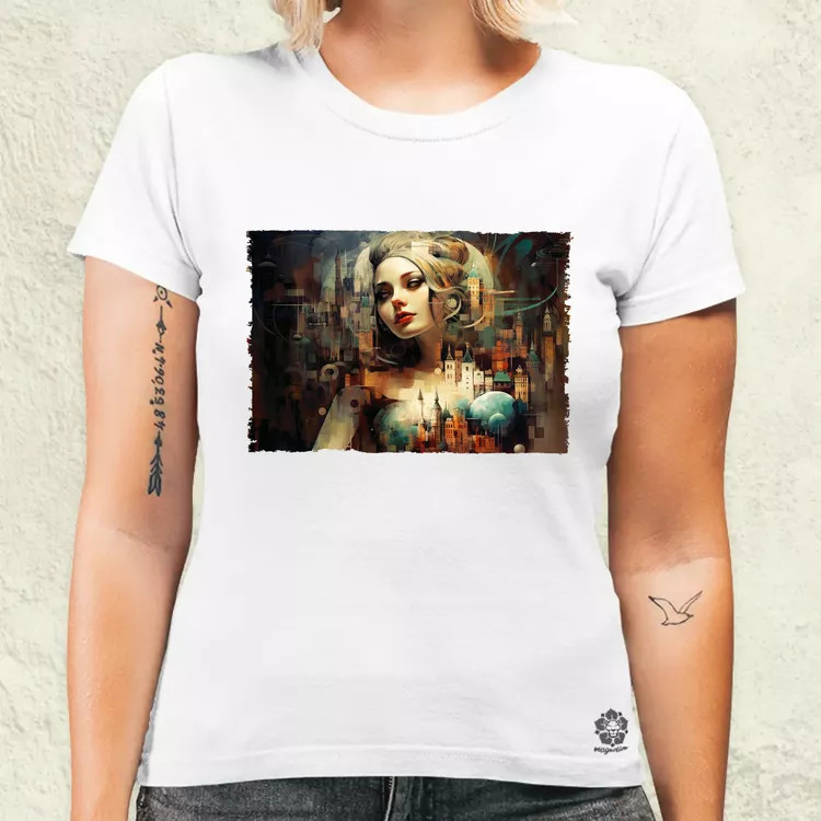 Pareidolia Harley Quinn város fantázia női póló