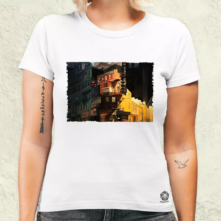 Pareidolia Logan város fantázia v2 női póló