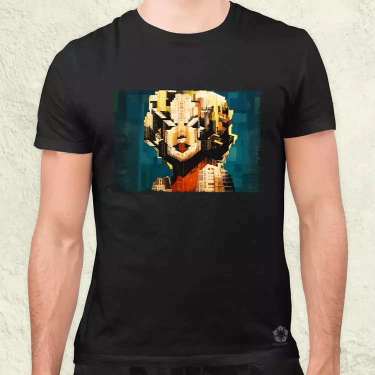 Pareidolia Marilyn Monroe város fantázia v4 férfi póló