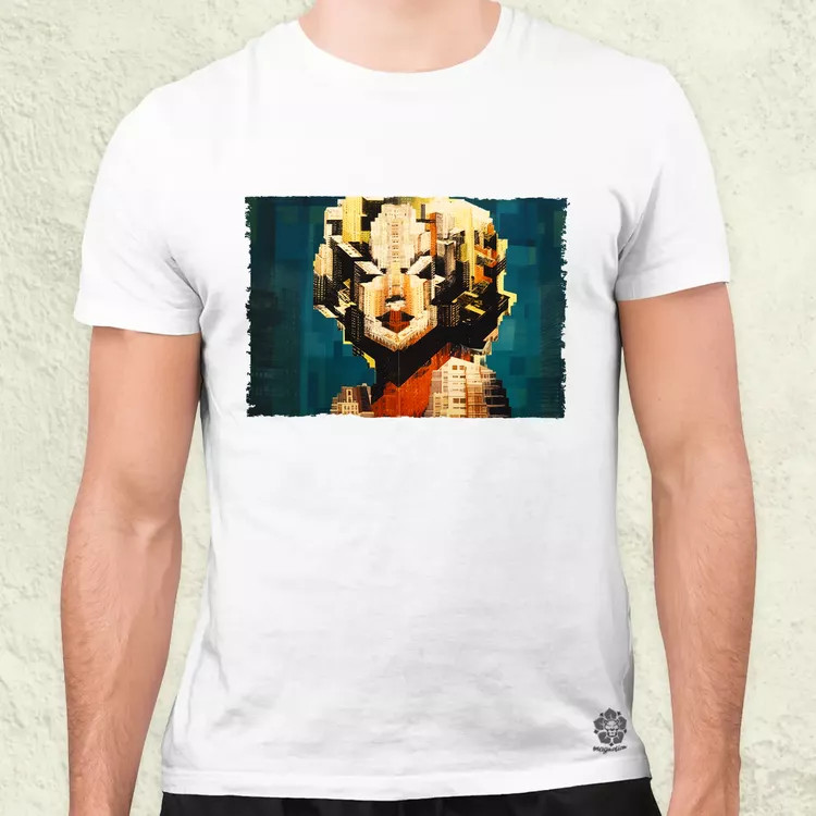 Pareidolia Marilyn Monroe város fantázia v4 férfi póló