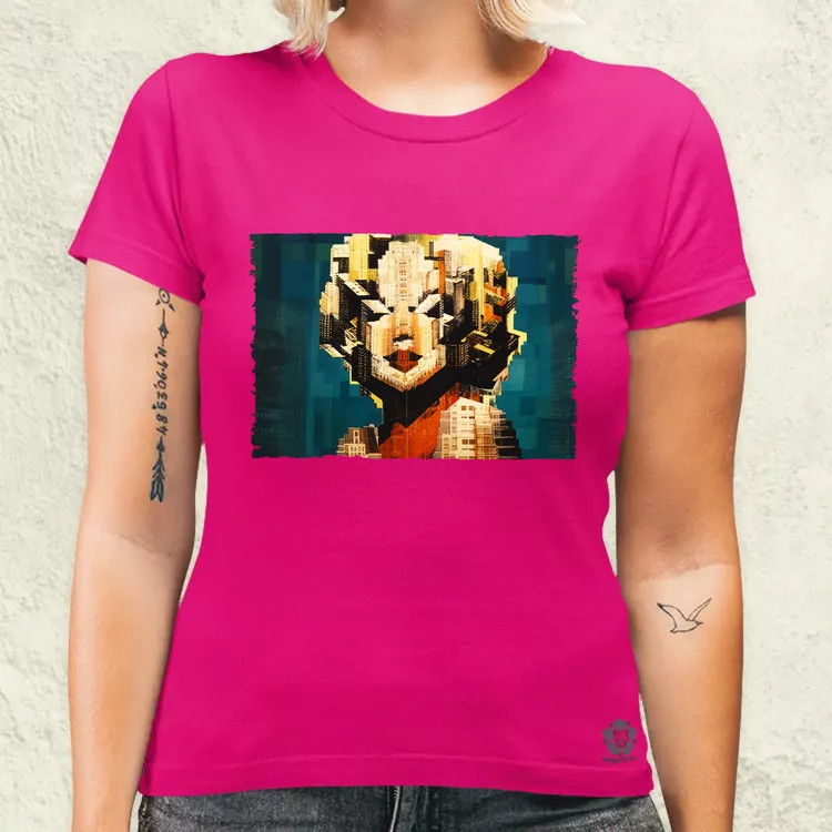 Pareidolia Marilyn Monroe város fantázia v4 női póló