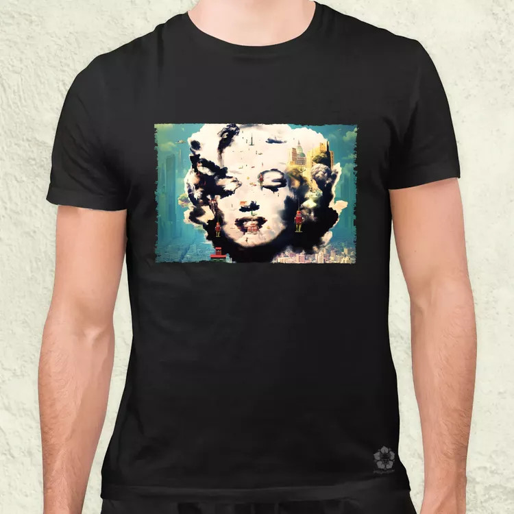 Pareidolia Marilyn Monroe város fantázia v5 férfi póló