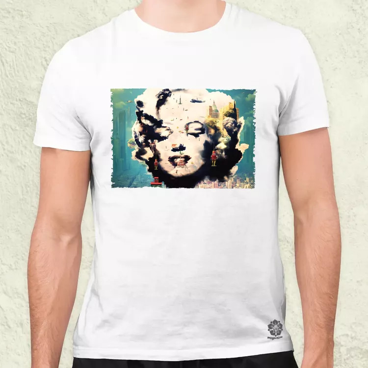 Pareidolia Marilyn Monroe város fantázia v5 férfi póló