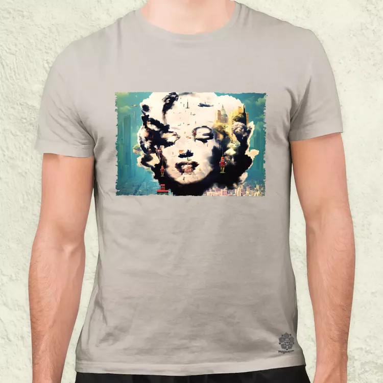 Pareidolia Marilyn Monroe város fantázia v5 férfi póló
