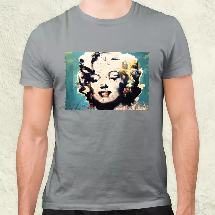 Pareidolia Marilyn Monroe város fantázia v5 férfi póló