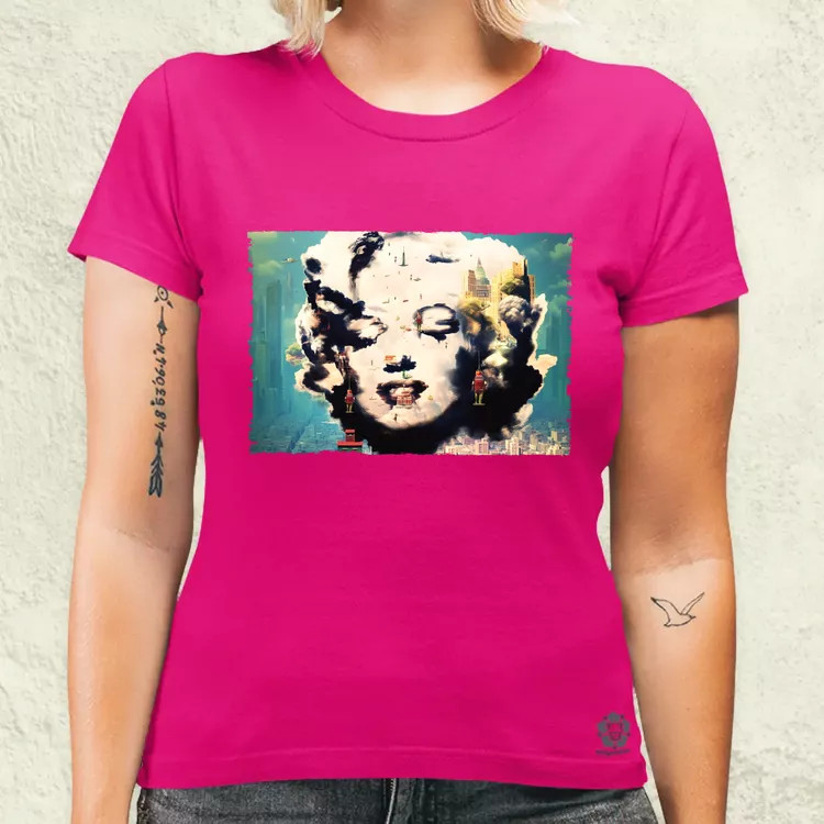 Pareidolia Marilyn Monroe város fantázia v5 női póló
