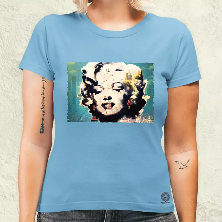 Pareidolia Marilyn Monroe város fantázia v5 női póló