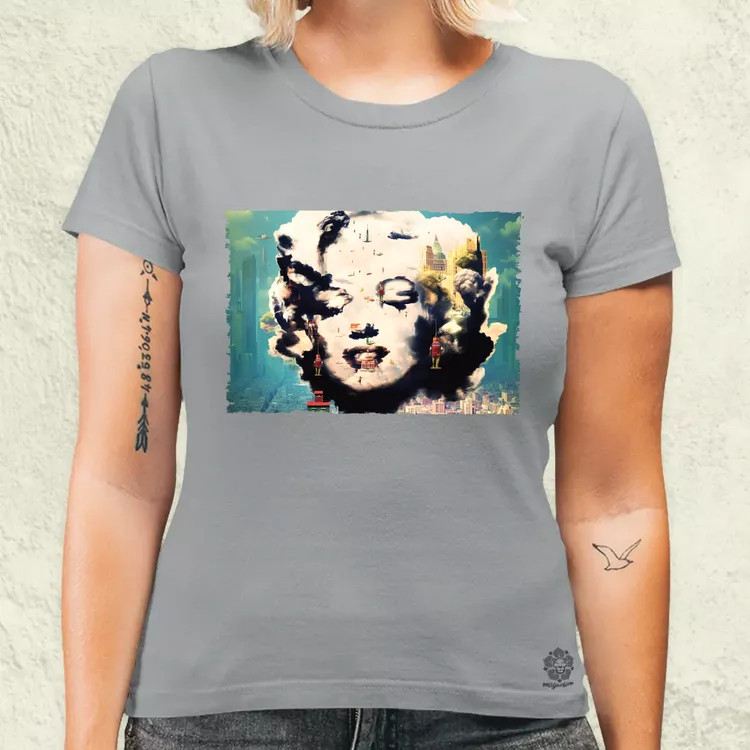 Pareidolia Marilyn Monroe város fantázia v5 női póló