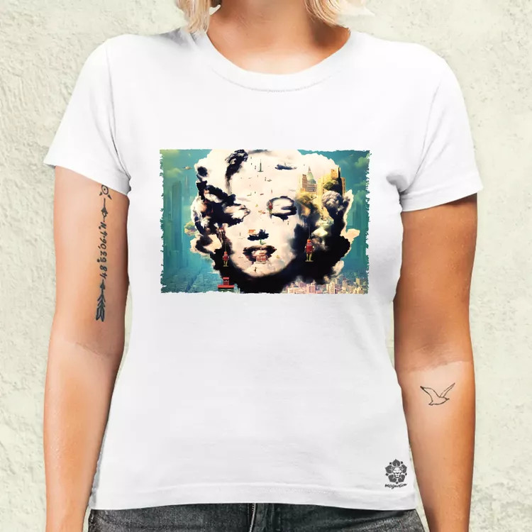Pareidolia Marilyn Monroe város fantázia v5 női póló