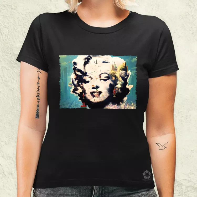 Pareidolia Marilyn Monroe város fantázia v5 női póló