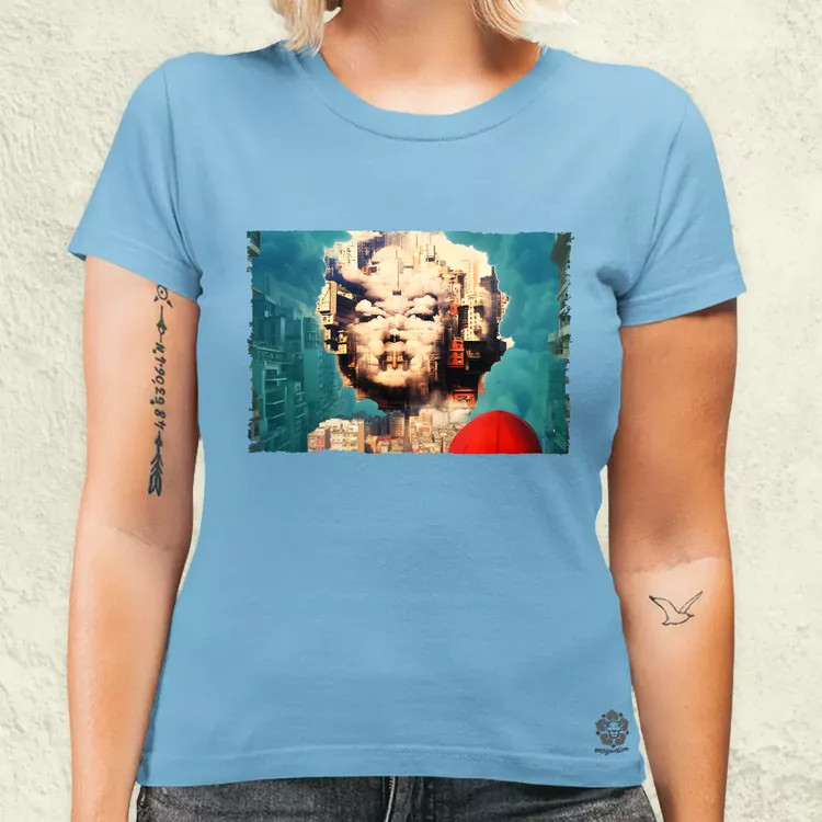 Pareidolia Marilyn Monroe város fantázia v6 női póló