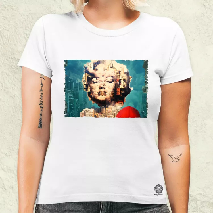 Pareidolia Marilyn Monroe város fantázia v6 női póló