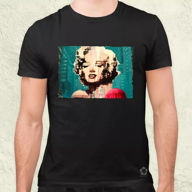Pareidolia Marilyn Monroe város fantázia v7 férfi póló