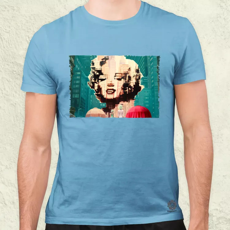 Pareidolia Marilyn Monroe város fantázia v7 férfi póló