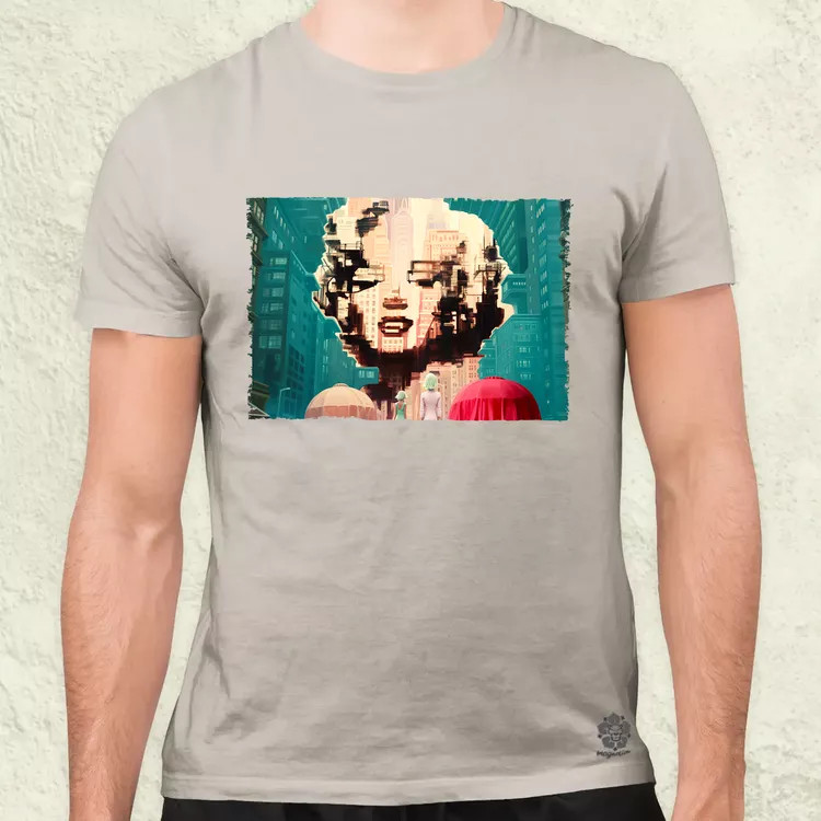 Pareidolia Marilyn Monroe város fantázia v7 férfi póló