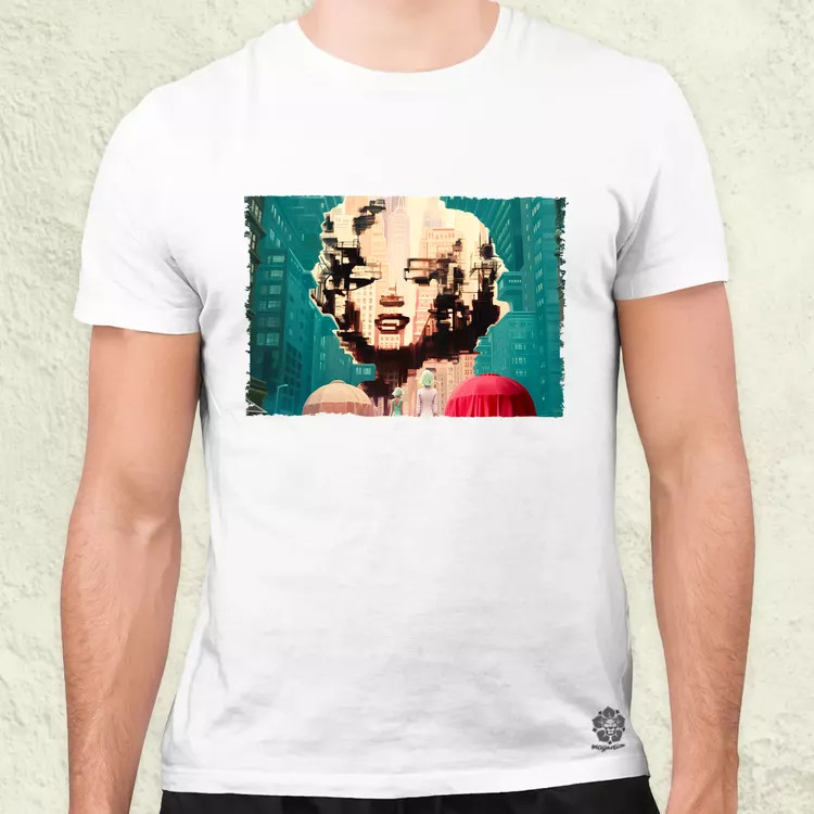Pareidolia Marilyn Monroe város fantázia v7 férfi póló
