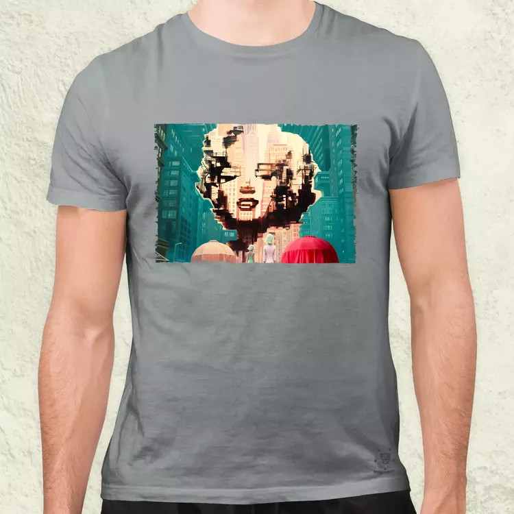 Pareidolia Marilyn Monroe város fantázia v7 férfi póló