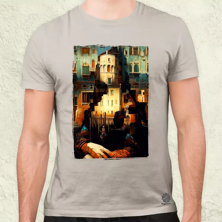 Pareidolia Mona Lisa város fantázia v1 férfi póló
