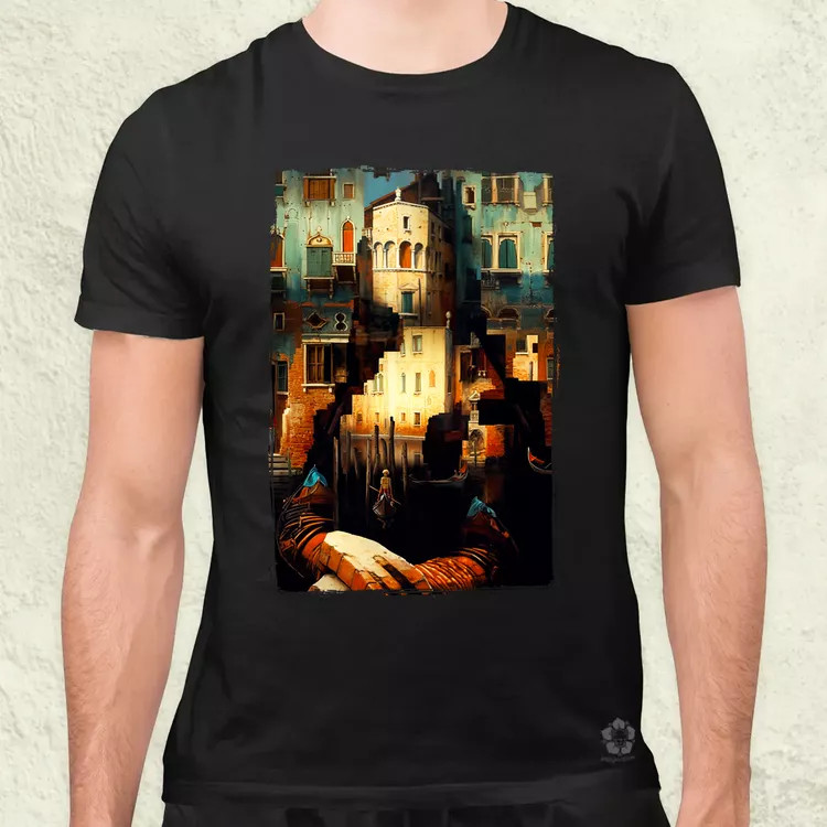Pareidolia Mona Lisa város fantázia v1 férfi póló
