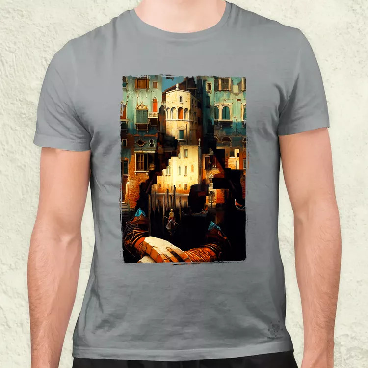 Pareidolia Mona Lisa város fantázia v1 férfi póló