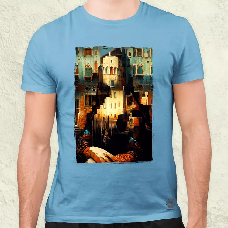Pareidolia Mona Lisa város fantázia v1 férfi póló