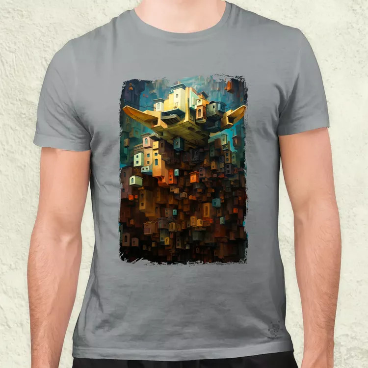 Pareidolia Yoda város fantázia v1 férfi póló