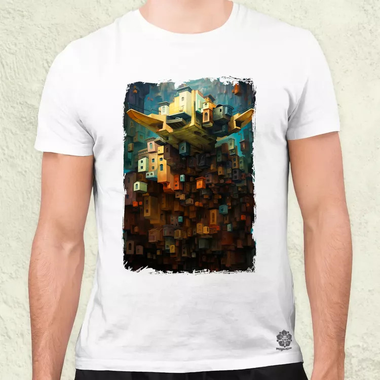 Pareidolia Yoda város fantázia v1 férfi póló