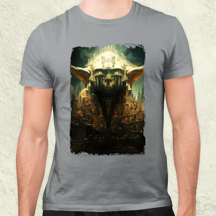 Pareidolia Yoda város fantázia v3 férfi póló