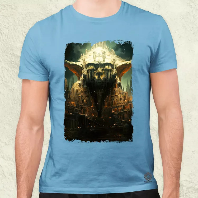 Pareidolia Yoda város fantázia v3 férfi póló
