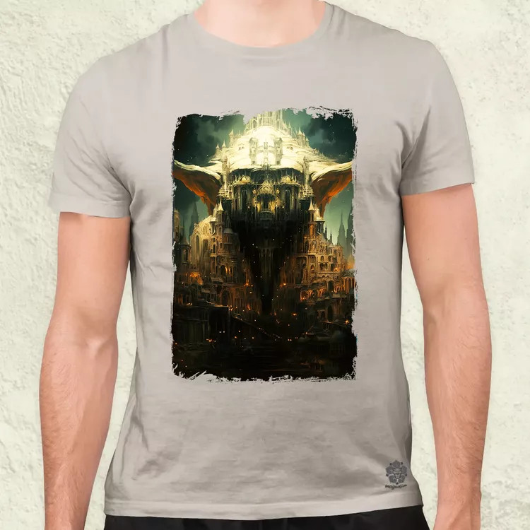 Pareidolia Yoda város fantázia v3 férfi póló