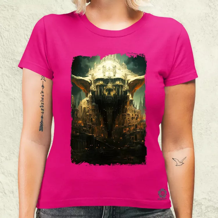 Pareidolia Yoda város fantázia v3 női póló