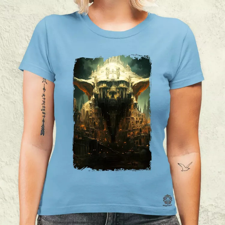 Pareidolia Yoda város fantázia v3 női póló
