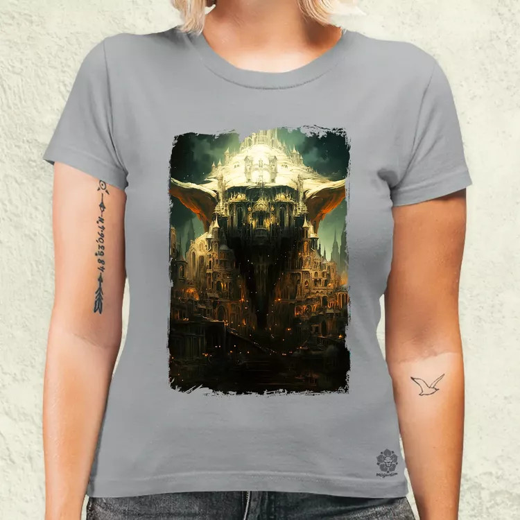 Pareidolia Yoda város fantázia v3 női póló