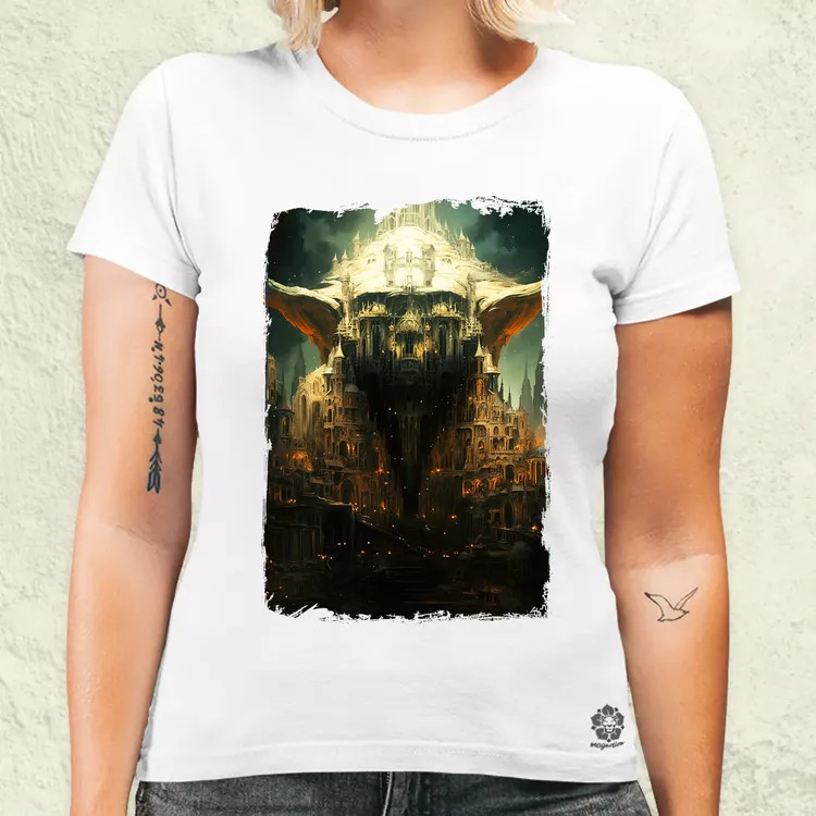 Pareidolia Yoda város fantázia v3 női póló