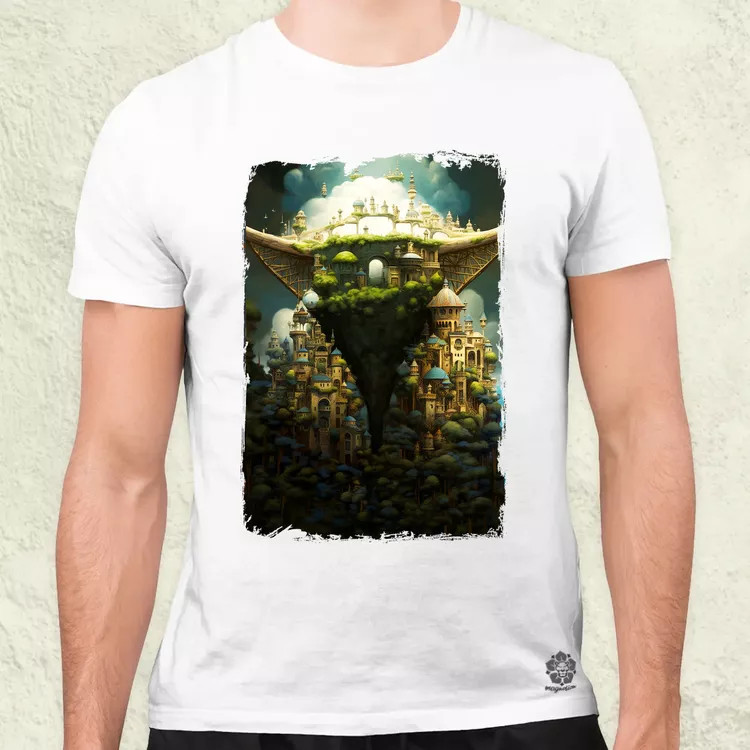 Pareidolia Yoda város fantázia v4 férfi póló