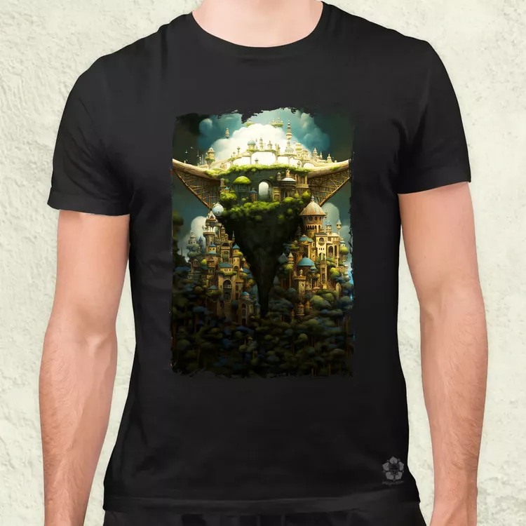 Pareidolia Yoda város fantázia v4 férfi póló