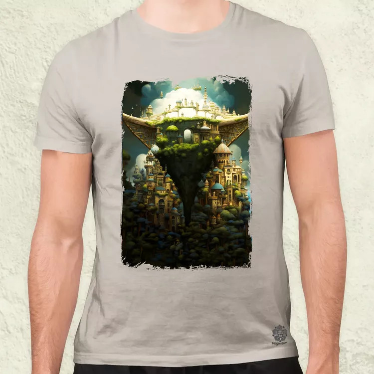 Pareidolia Yoda város fantázia v4 férfi póló