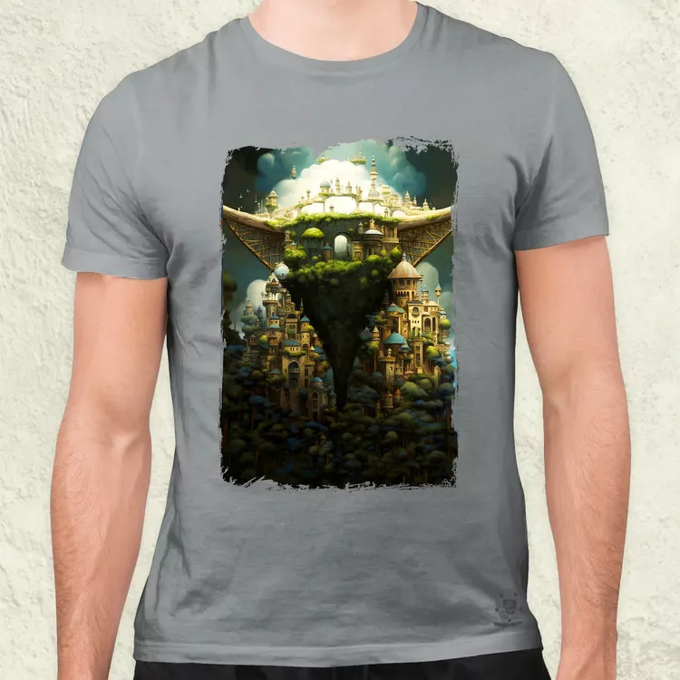 Pareidolia Yoda város fantázia v4 férfi póló