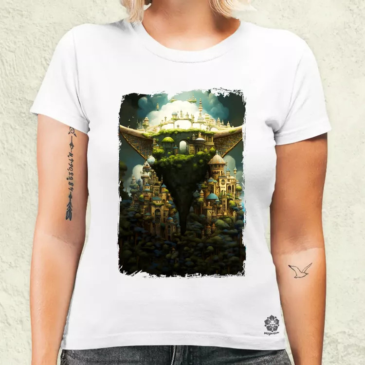 Pareidolia Yoda város fantázia v4 női póló
