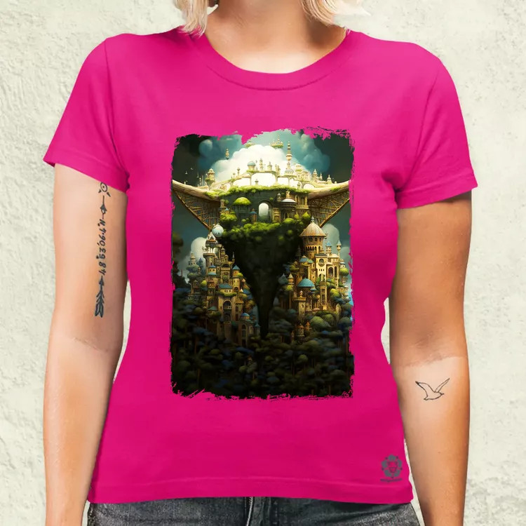 Pareidolia Yoda város fantázia v4 női póló