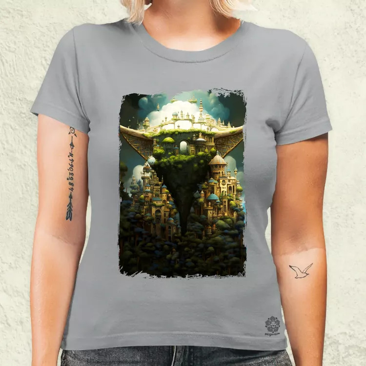 Pareidolia Yoda város fantázia v4 női póló