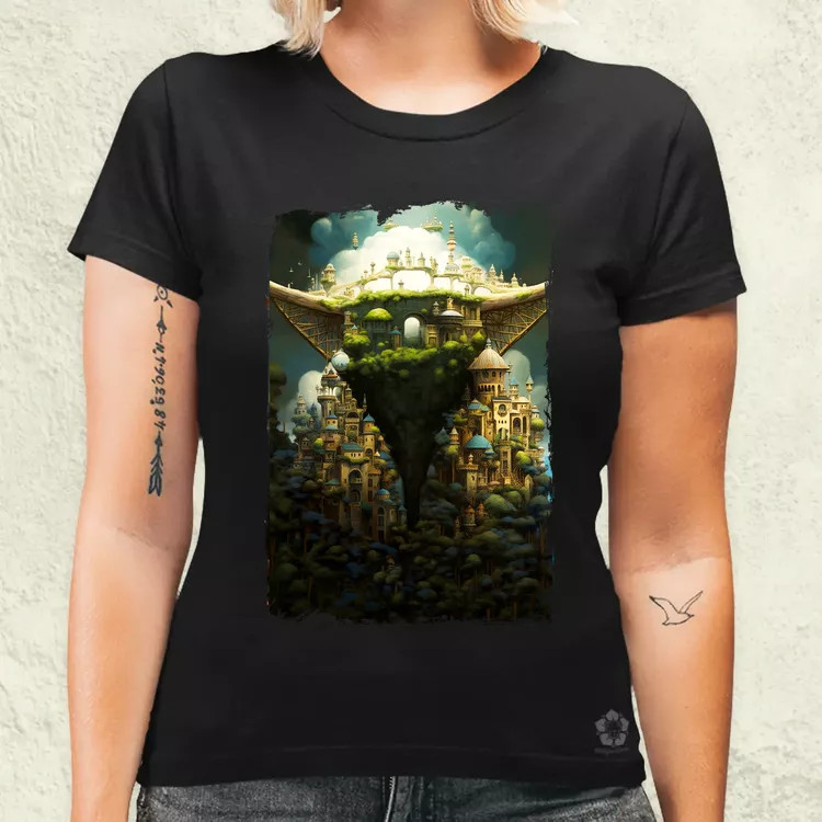 Pareidolia Yoda város fantázia v4 női póló